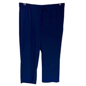 Talbots Casual Crop Capri Pants Size 12P Midnight Blue NWOT